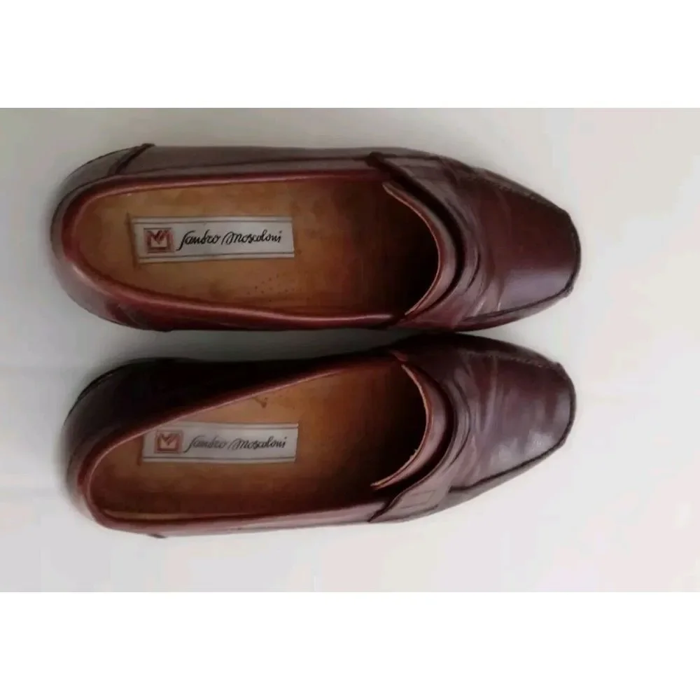 Classic Brown Leather Penny Loafers Dress‎ Shoes Casual Slip-On Comfort